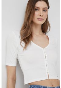 Pepe Jeans t-shirt Meadow damski kolor biały. Kolor: biały. Materiał: dzianina. Wzór: gładki #1