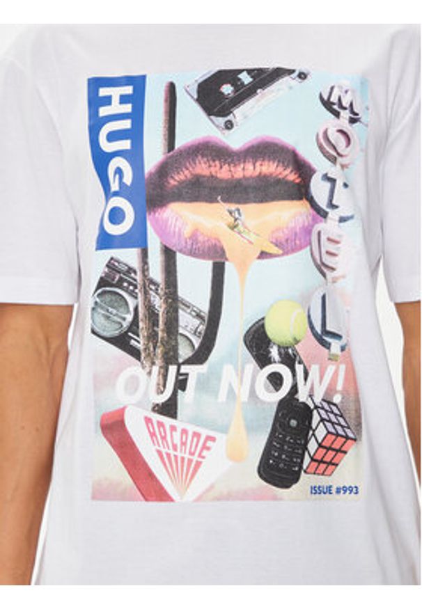 Hugo T-Shirt Narcado 50513316 Biały Relaxed Fit. Kolor: biały. Materiał: bawełna