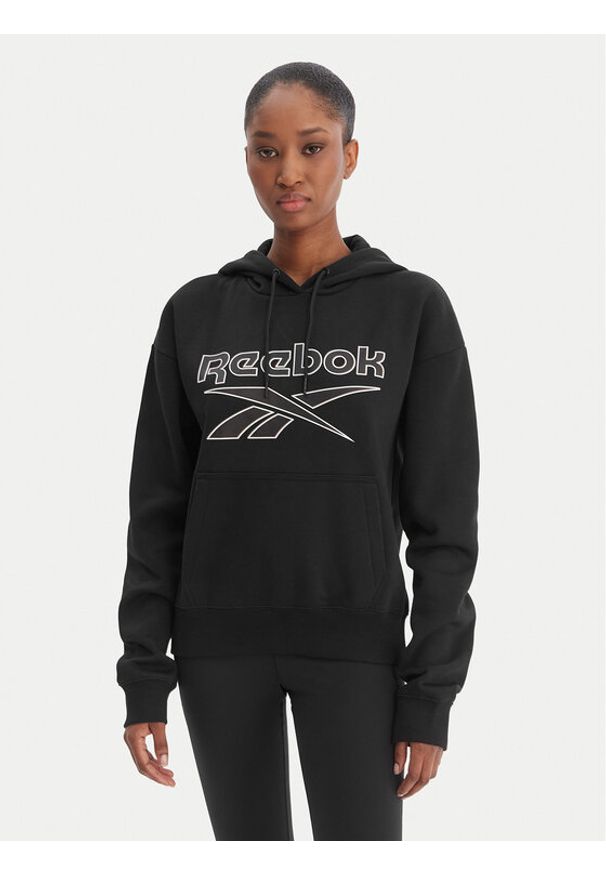 Reebok Bluza Cali RK25174CCW Czarny Regular Fit. Kolor: czarny. Materiał: bawełna