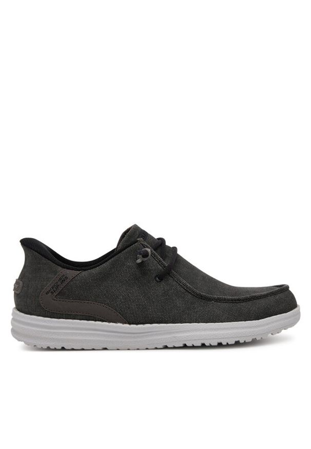 skechers - Skechers Mokasyny Melson-Coronado 210959/BKGY Czarny. Kolor: czarny. Materiał: materiał