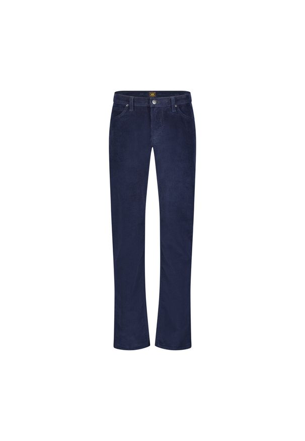 Lee - LEE DAREN ZIP FLY MĘSKIE SPODNIE MATERIAŁOWE SZTRUKSOWE RIVET NAVY 112355815 L707008607. Materiał: materiał, sztruks