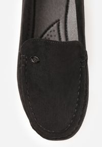 Renee - Czarne Mokasyny ze Skórzaną Wkładką i Przeszyciami Yaritza. Wysokość cholewki: przed kostkę. Kolor: czarny. Materiał: skóra. Szerokość cholewki: normalna. Wzór: gładki, aplikacja. Sezon: wiosna, jesień. Obcas: na płaskiej podeszwie #7