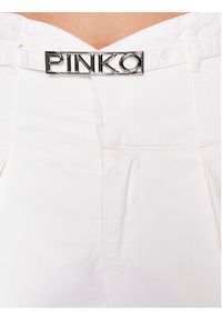 Pinko Spodnie materiałowe Ariel 100225 A0G7 Biały Slim Fit. Kolor: biały. Materiał: materiał, bawełna