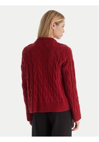 TOMMY HILFIGER - Tommy Hilfiger Kardigan WW0WW43089 Czerwony Regular Fit. Kolor: czerwony. Materiał: wełna #4