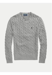Polo Ralph Lauren Sweter 710775885013 Szary Regular Fit. Typ kołnierza: polo. Kolor: szary. Materiał: bawełna #4