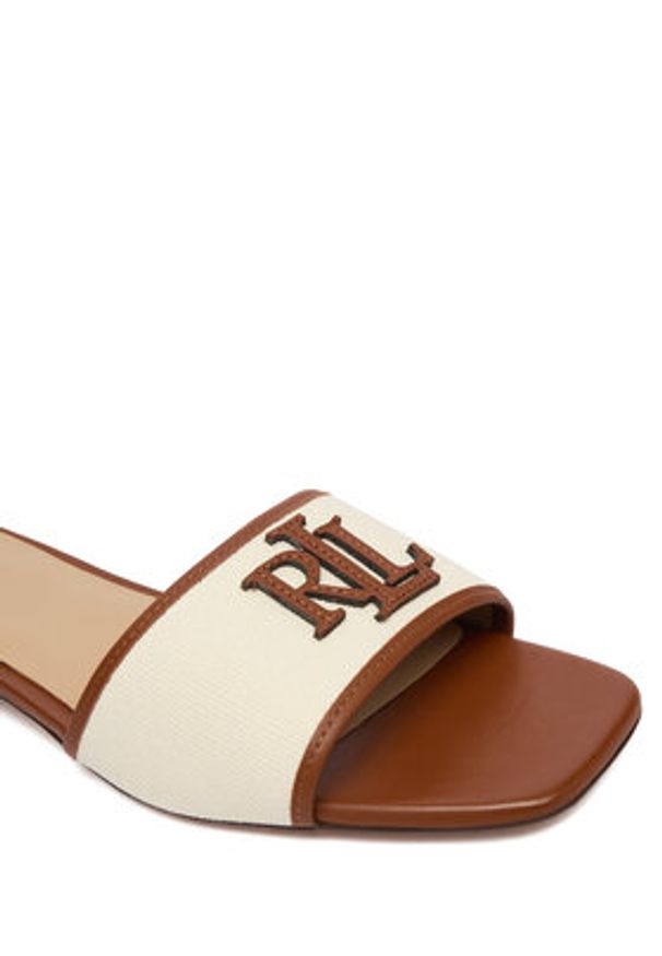 Lauren Ralph Lauren - LAUREN RALPH LAUREN Klapki 802P04395003 Écru. Kolor: kremowy. Materiał: materiał