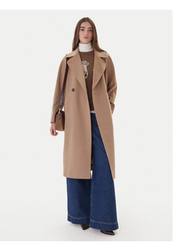 Weekend Max Mara Płaszcz przejściowy Cascia 2525016072 Beżowy Regular Fit. Kolor: beżowy. Materiał: kaszmir