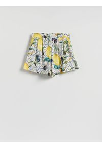 Reserved - Wzorzyste szorty z lnem - wielobarwny. Materiał: len #1