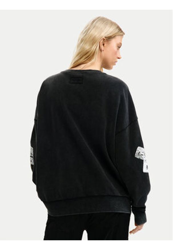 Desigual Bluza Kiss Mickey 26SWSK08 Czarny Relaxed Fit. Kolor: czarny. Materiał: bawełna