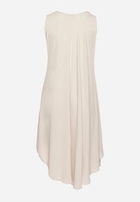 Born2be - Jasnobeżowa Rozkloszowana Sukienka z Bawełną Nairilo. Okazja: na spacer. Kolor: beżowy. Materiał: bawełna. Sezon: lato. Styl: elegancki, klasyczny #5