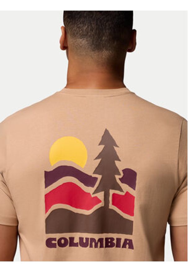 columbia - Columbia T-Shirt Explorers Canyon™ 2036451 Beżowy Regular Fit. Kolor: beżowy. Materiał: bawełna