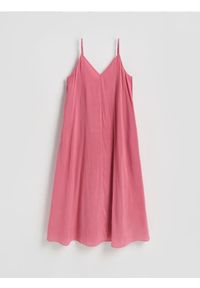 Reserved - Sukienka mini z modalem - brudny róż. Kolor: różowy. Materiał: tkanina. Długość: mini #1