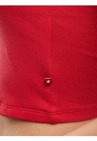 Big-Star - Top damski w prążek czerwony Serecona 603. Kolor: czerwony. Materiał: jeans, skóra, dzianina. Długość rękawa: na ramiączkach. Wzór: prążki #3