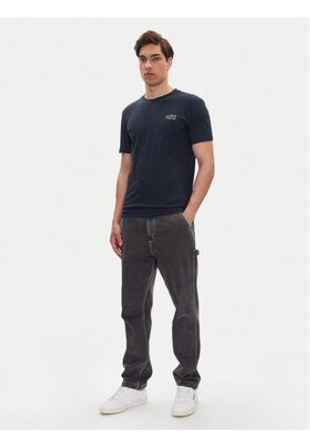 Mustang T-Shirt Austin 1016280 Granatowy Regular Fit. Kolor: niebieski. Materiał: bawełna