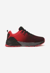 Born2be - Czerwono-Czarne Płaskie Sznurowane Buty Sportowe Sneakersy Risavette. Okazja: na co dzień. Kolor: czerwony #4