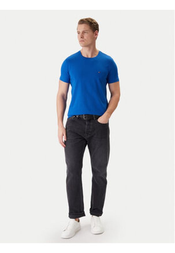 TOMMY HILFIGER - Tommy Hilfiger T-Shirt MW0MW10800 Niebieski Slim Fit. Kolor: niebieski. Materiał: bawełna