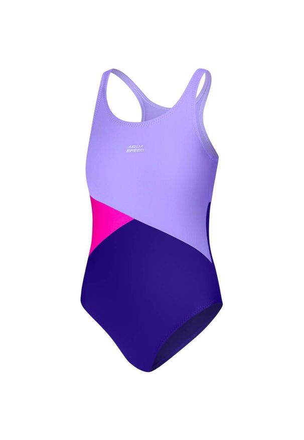 Aqua Speed - Strój jednoczęściowy pływacki dla dzieci POLA. Kolor: różowy, wielokolorowy, fioletowy