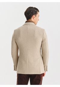 Pako Lorente - PAKO LORENTE - Beżowa marynarka męska z odpinaną stójką. Okazja: na co dzień. Typ kołnierza: kołnierzyk stójkowy. Kolor: beżowy. Materiał: poliester, wełna. Sezon: jesień. Styl: casual #7