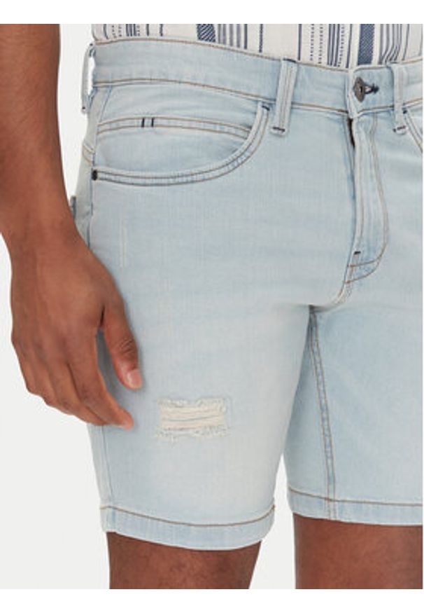 INDICODE Szorty jeansowe Sejer 70-849 Niebieski Slim Fit. Kolor: niebieski. Materiał: bawełna