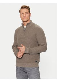 s.Oliver Sweter 2150765 Brązowy Regular Fit. Kolor: brązowy. Materiał: bawełna