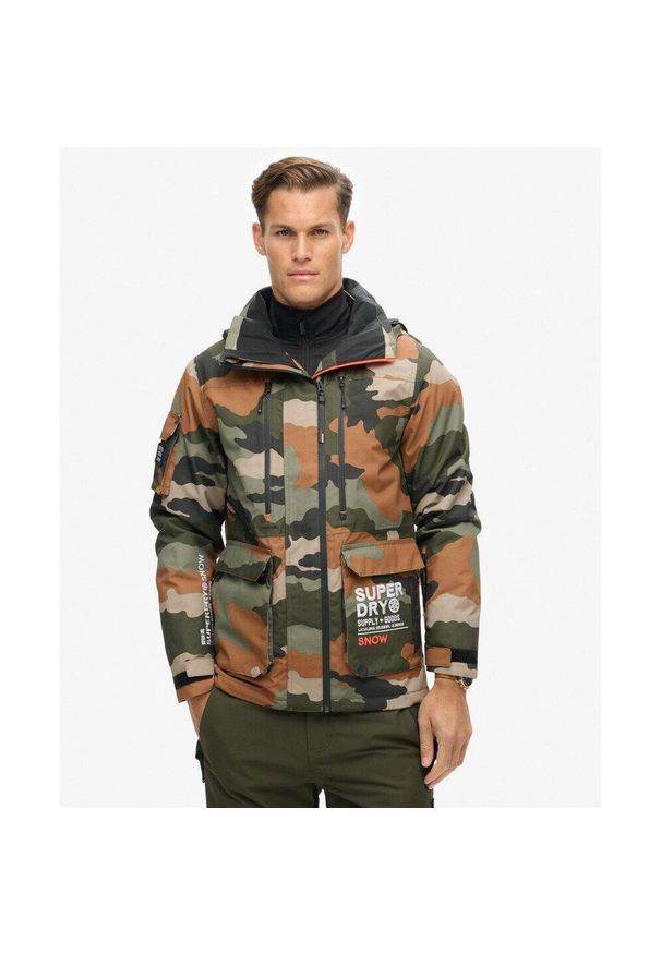 Superdry - Ostateczna kamizelka ratunkowa do narciarstwa. Kolor: zielony. Długość rękawa: długi rękaw