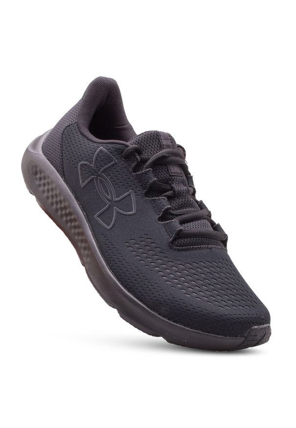 Under Armour - Buty do biegania męskie UNDER ARMOUR Charged Pursuit 3. Zapięcie: sznurówki. Kolor: czarny. Materiał: materiał, syntetyk. Szerokość cholewki: normalna