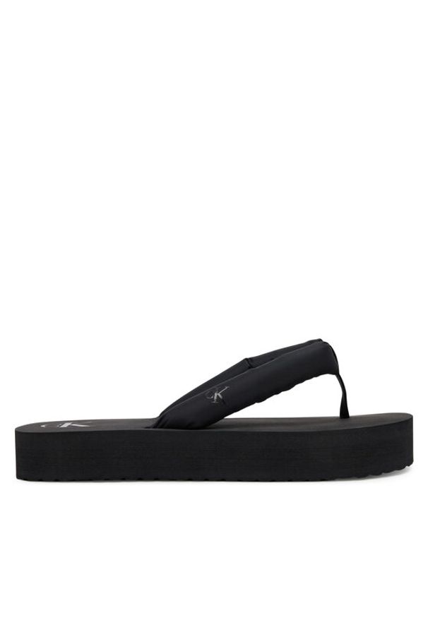 Calvin Klein Jeans Japonki Beach Sandal Flatform Ttxr Satin YW0YW01723 Czarny. Kolor: czarny. Materiał: materiał