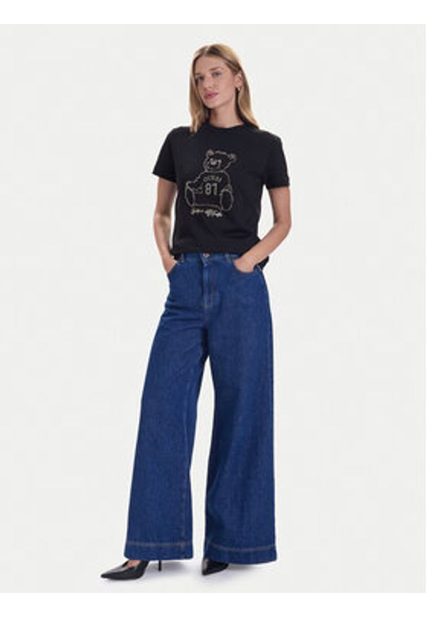 Guess T-Shirt V5BI16 K8FQ4 Czarny Regular Fit. Kolor: czarny. Materiał: bawełna