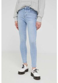 Answear Lab jeansy premium jeans damskie high waist. Stan: podwyższony. Kolor: niebieski. Styl: wakacyjny