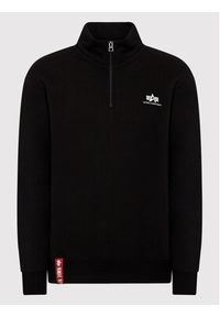 Alpha Industries Bluza Half Zip 108308 Czarny Regular Fit. Kolor: czarny. Materiał: bawełna #3