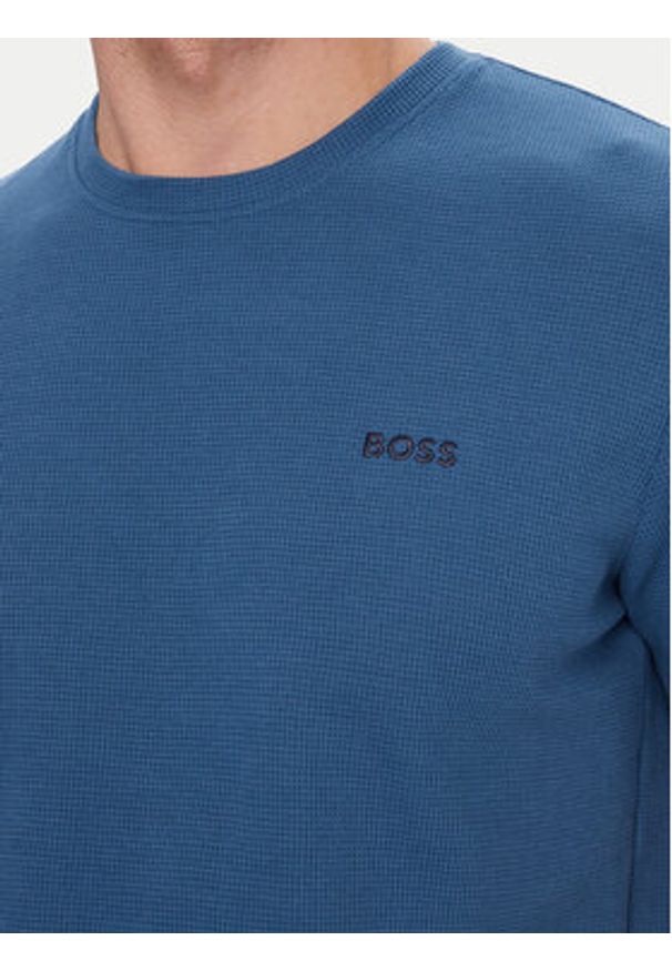BOSS T-Shirt Waffle 50535892 Niebieski Regular Fit. Kolor: niebieski. Materiał: bawełna
