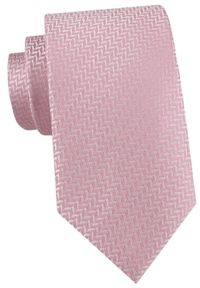 Męski Krawat Alties - Róż Pudrowy, Geometryczny Mikrowzór. Kolor: różowy. Materiał: tkanina. Wzór: geometria. Styl: wizytowy, elegancki #1