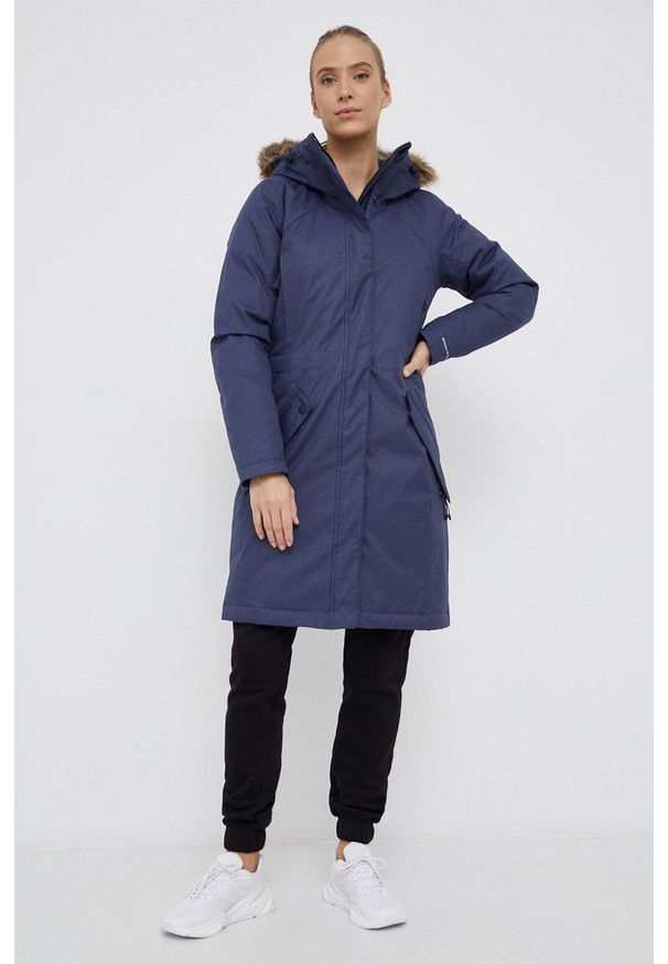 columbia - Columbia - Parka puchowa. Okazja: na co dzień. Kolor: niebieski. Materiał: puch. Wzór: gładki. Sezon: zima. Styl: casual