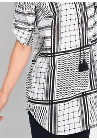 bonprix - Długa tunika z czystej bawełny. Kolor: czarny. Materiał: bawełna. Długość: długie. Wzór: nadruk #3