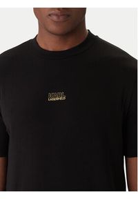 Karl Lagerfeld - KARL LAGERFELD T-Shirt 755034 561235 Czarny Regular Fit. Typ kołnierza: dekolt w karo. Kolor: czarny. Materiał: bawełna #3