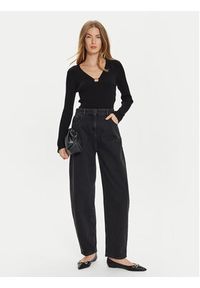 TwinSet - TWINSET Sweter 242TP3132 Czarny Slim Fit. Kolor: czarny. Materiał: wiskoza #3