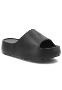 Czarne Klapki Filippo Wygodne Obuwie Damskie Na Platformie. Okazja: do domu, na co dzień, na spacer. Kolor: czarny. Sezon: lato. Obcas: na platformie. Styl: casual, sportowy