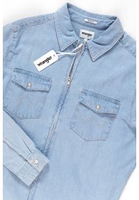 Wrangler - KOSZULA JEANSOWA MĘSKA WRANGLER SHACKET LIGHT INDIGO W5A031D4E. Materiał: jeans #5