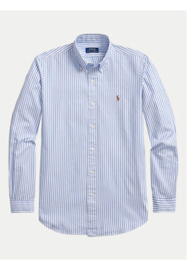 Polo Ralph Lauren Koszula 710886462003 Błękitny Custom Fit. Typ kołnierza: polo. Kolor: niebieski. Materiał: bawełna