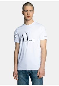 Koszulka męska biała Armani Exchange 3LZTCZ ZJE6Z 1100. Kolor: biały