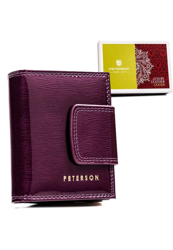 Portfel skórzany Peterson PTN 42329-SH fioletowy. Kolor: fioletowy. Materiał: skóra