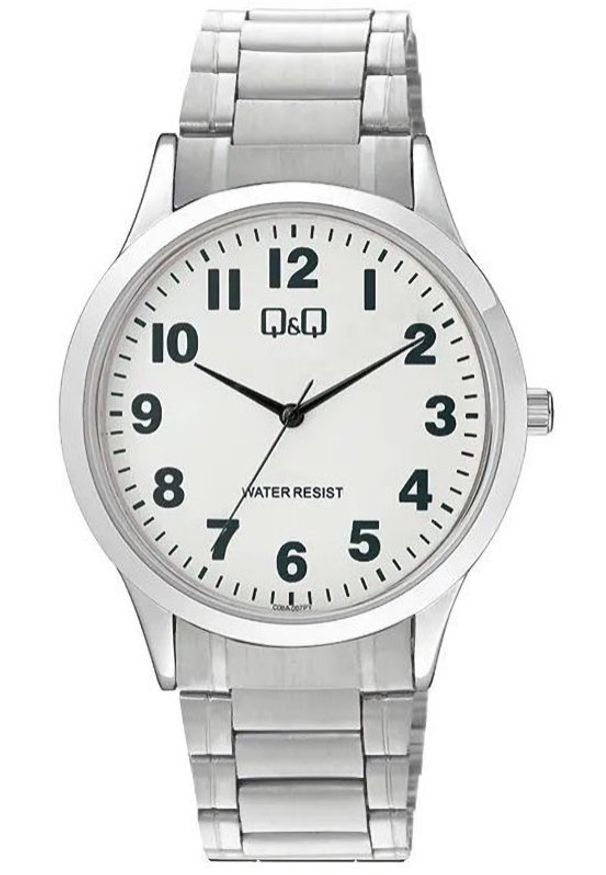 Zegarek Q&Q C08A-007P męski klasyczny biała tarcza cyfry .. Kolor: biały. Styl: klasyczny