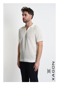 Xagon Koszulka Polo | P26082 MD604P | Mężczyzna | Kremowy. Okazja: na co dzień. Typ kołnierza: polo. Kolor: kremowy. Materiał: bawełna, poliester. Wzór: ażurowy. Styl: casual, elegancki #3