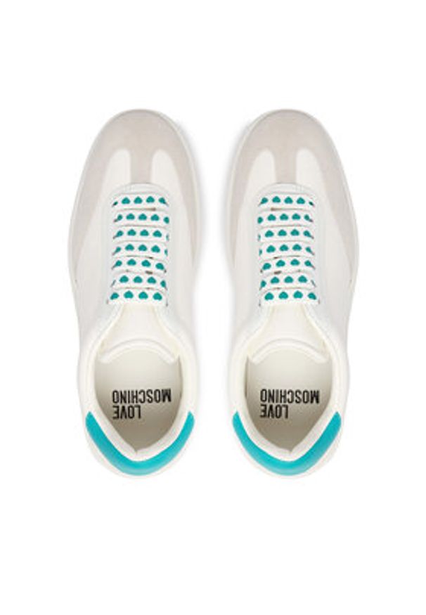 Love Moschino - LOVE MOSCHINO Sneakersy JA15234G1OINB10D Biały. Kolor: biały. Materiał: skóra