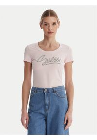 Guess T-Shirt W6RI24 J1314 Różowy Regular Fit. Kolor: różowy. Materiał: bawełna #1