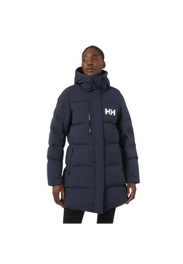 Damska długa kurtka Helly Hansen Adore. Kolor: niebieski. Materiał: syntetyk. Długość: długie. Sezon: zima
