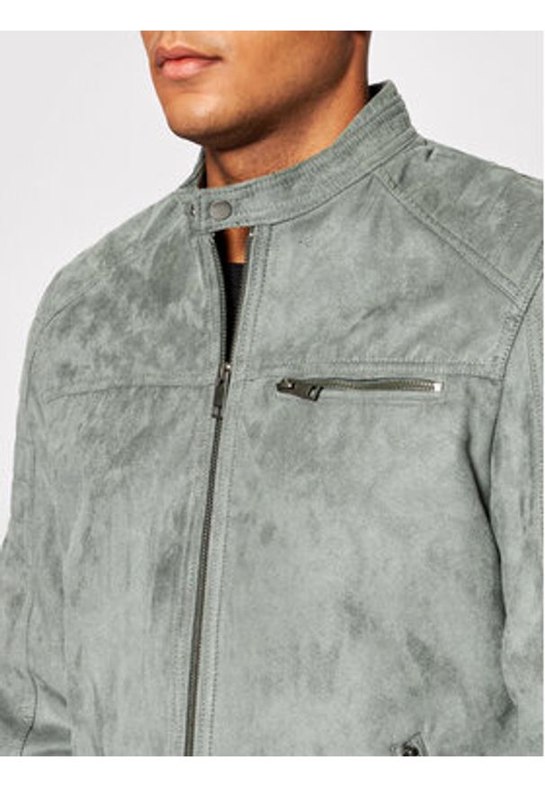 Jack & Jones - Jack&Jones Kurtka z imitacji skóry Rocky 12147218 Szary Regular Fit. Kolor: szary. Materiał: skóra