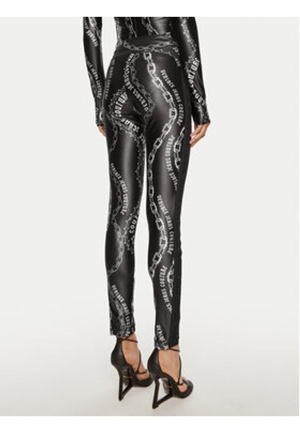 Versace Jeans Couture Legginsy 77HAC114 JS417 Czarny Slim Fit. Kolor: czarny. Materiał: syntetyk
