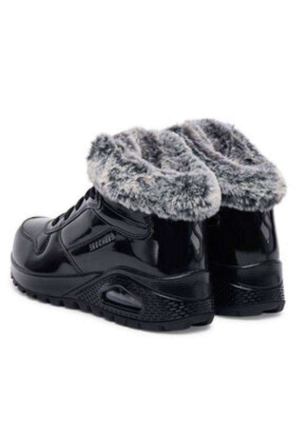 skechers - Skechers Botki Uno Rugged 168126/BBK Czarny. Kolor: czarny. Materiał: skóra