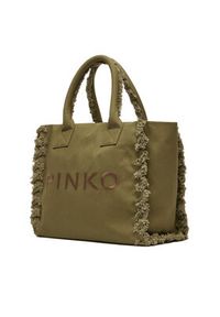 Pinko - PINKO Torba BEACH SHOPPING CANVAS RICICLATO Zielony. Kolor: zielony